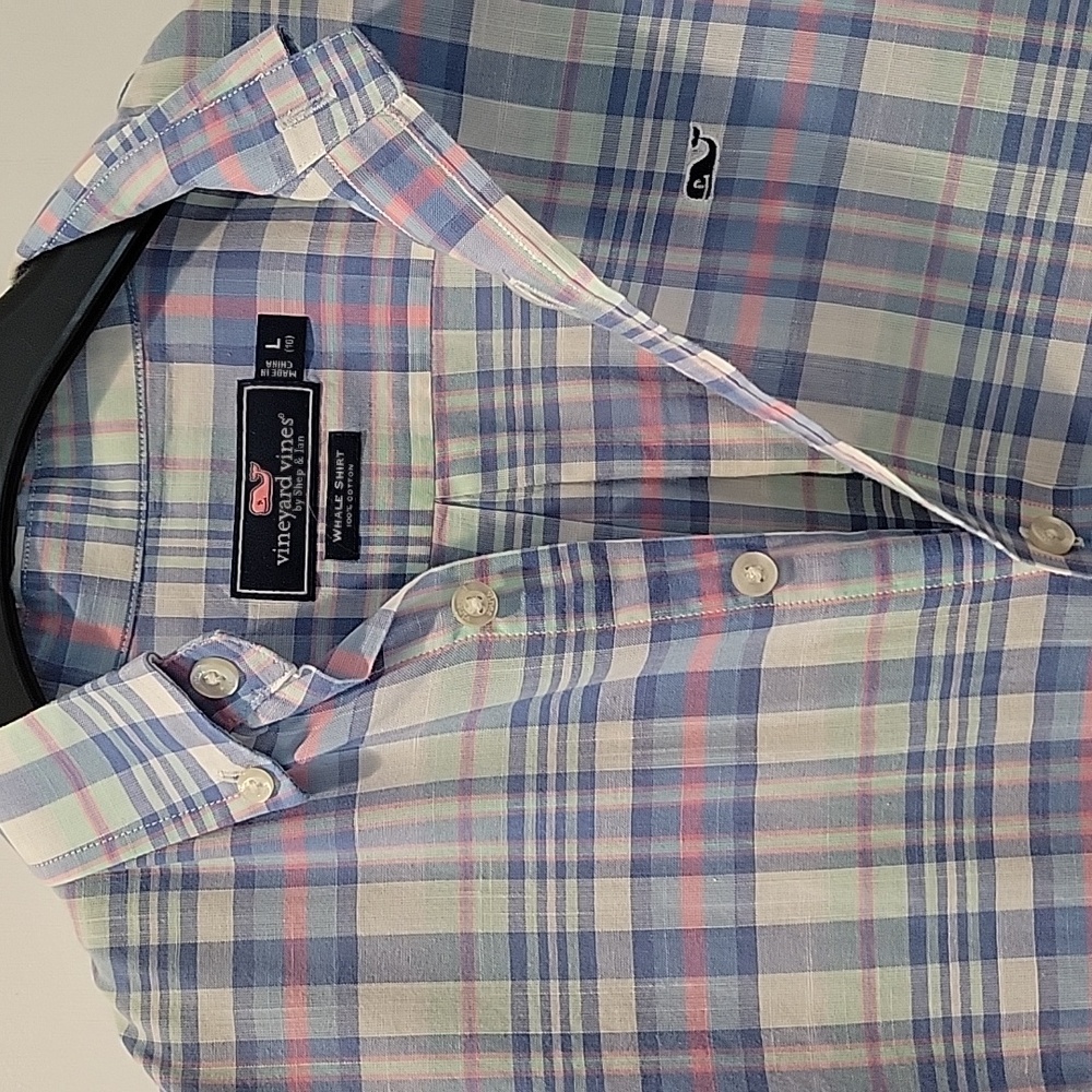 Vineyard Vines Boys Large (16) cotton plaid shirt - Picture 2 of 5